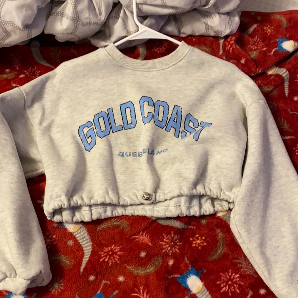 Gray cropped hoodie